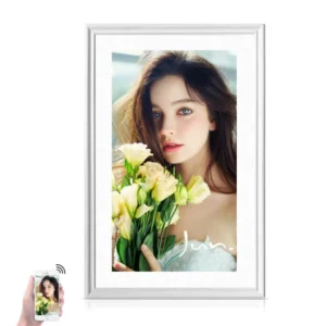Digital Photo Frames Alarm Clock LCD Screen Wooden Android Art Photo Frame