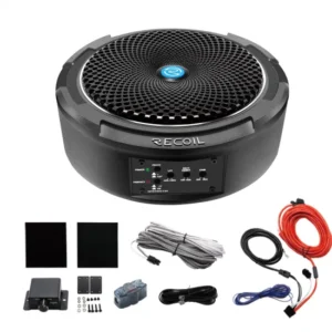 Edge SL1708 8?? ?? 500 Watts Underseat Slim Amplified Car Subwoofer with Remote Control and OFC Wiring Kits