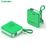 Ultra Mini Size Power Bank 10000mAh with Built-in Type-C Cable&Quick Charge