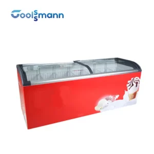 Wholesale Price Supermarket Top Open Glass Door Commercial Vertical Chest Deep Ice Cream Gelato Display Showcase Cabinet Chest Fridge Refrigerator Freezer